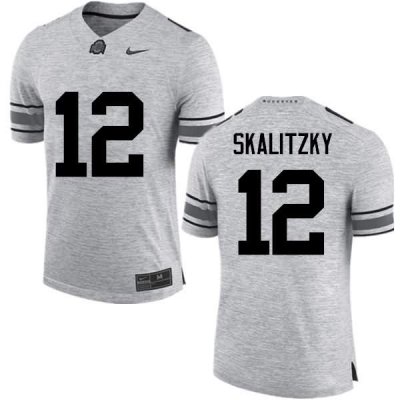 Men's Ohio State Buckeyes #12 Brendan Skalitzky Gray Nike NCAA College Football Jersey Official YWQ0444BW